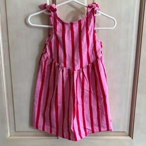 Zara Pink and Red Striped Sleeveless Baby Dress